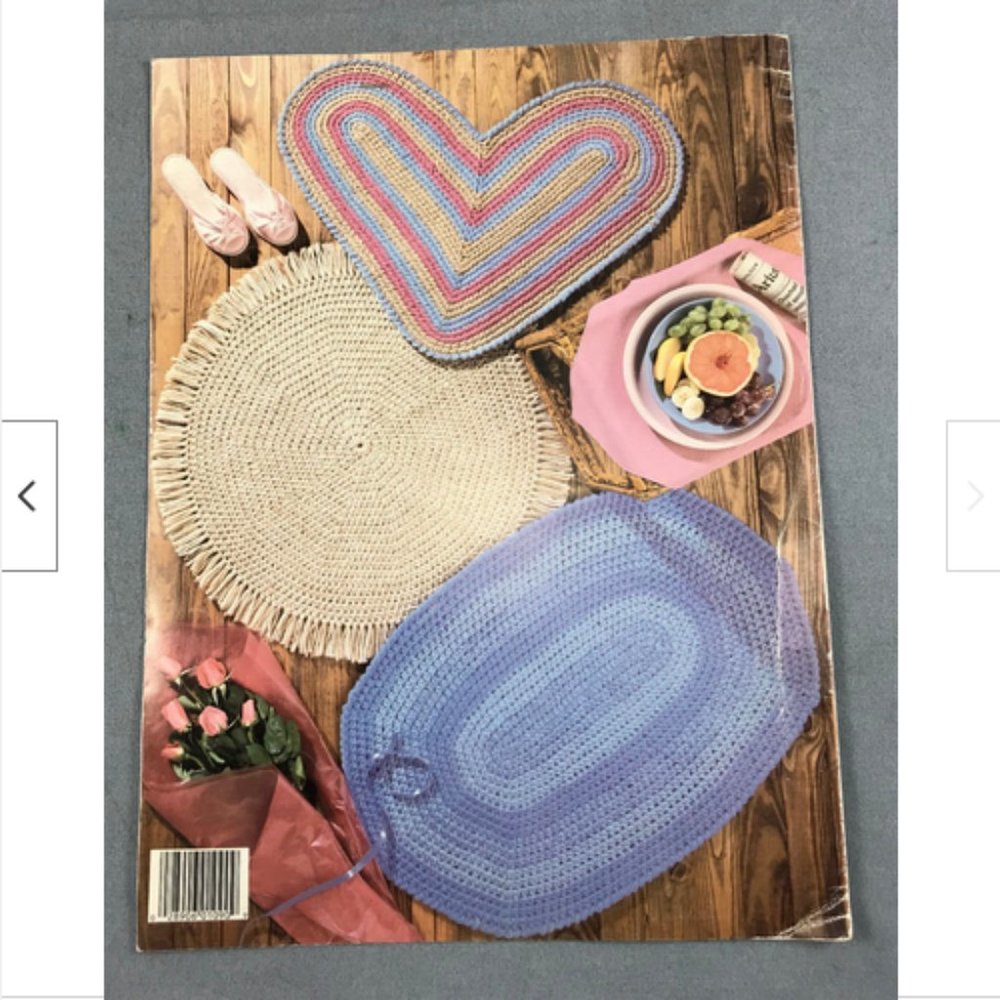Leisure Arts Quick Crochet Throw Rugs Book Patterns 5 Designs Sue Penrod #1090 - Picture 2 of 2